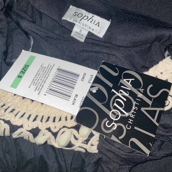 Lovely Black Dress with crochet neckline & Ruffled hem. Simple and Chic! - Picture 9 of 12